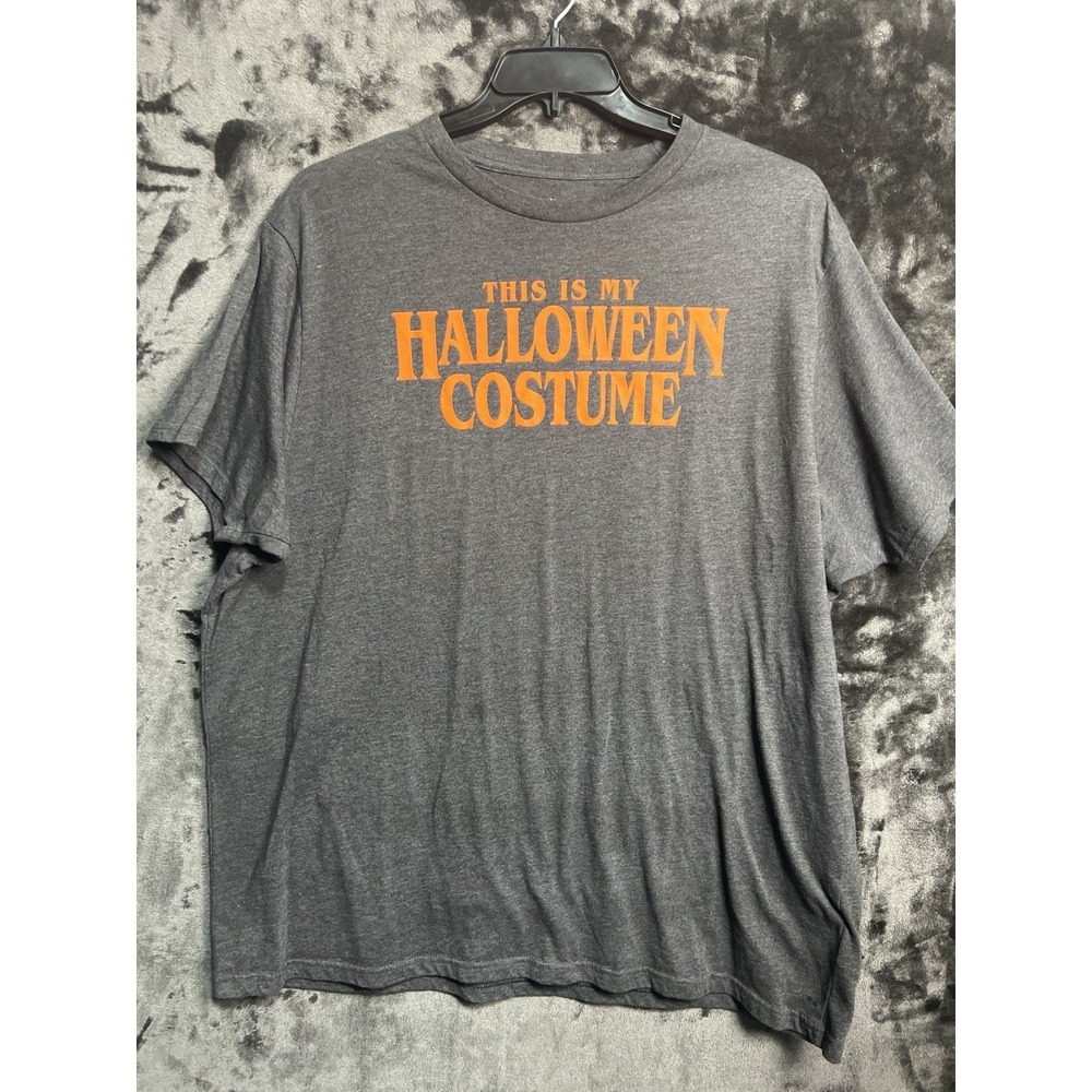 Funny Halloween Costume Tee Men's 3XL Gray Orange Spooky Season Shirt